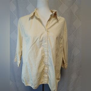 Faded Glory Yellow Button-up 100% Cotton Size 18W/20W